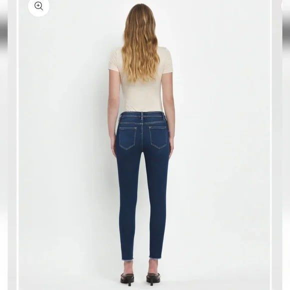 27/5 Buckle Lovervet By Vervet Mid-Rise Skinny Dark Wash Raw Hem - Picture 9 of 10